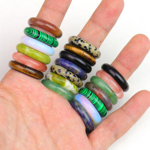 الطبيعي حجر كريم كريستالي حلقة ، حقيقية واحدة الكريستال حجر خواتم للجنسين أقراط مجوهرات الرجال - Product Image 2