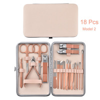 Workpro — Kit de manucure professionnelle 18 en 1, Kit de soins pour les ongles, coupe-ongles en acier inoxydable, avec étui en cuir, pour manucure