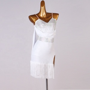 Robe de <span class=keywords><strong>danse</strong></span> latine une pièce pour compétition, robe de performance à franges en spandex/nylon, motif imprimé pour Rumba, Cha-Cha, <span class=keywords><strong>Jive</strong></span> - Product Image 4