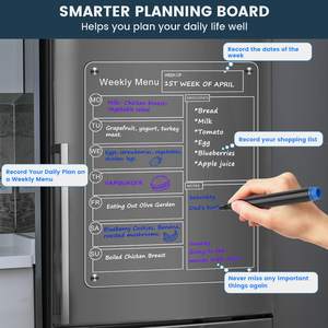 <span class=keywords><strong>Tableau</strong></span> blanc de planification réutilisable personnalisé effaçable à sec planificateur de repas hebdomadaire transparent tableaux d'écriture magnétiques 3D avec stylo pour réfrigérateur - Product Image 3