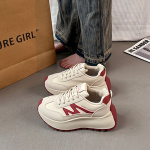 Spring 2026 New Fashion Thick-Topped High-Heeled Trendy <b>Letter</b>-Design Versatile Women's Casual Shoes for Exercise - Product Image 4