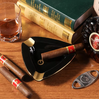 Cendrier à cigares portable en céramique, cendrier personnalisé, gadgets pour cigares en gros, cadeau, utilisation au bureau, cendrier à cigares rétro haut de gamme