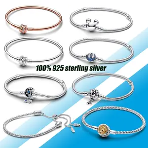 2023 Luxo de Alta Qualidade 925 Sterling Silver Charm Bracelet para As Mulheres Pingente Adequado para Pulseiras das Crianças