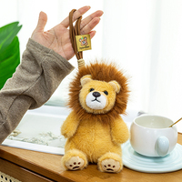 Vente en gros de porte-clés en peluche lion poupée jouet porte-clés ornement sac accessoires décoratifs jouet en peluche lion