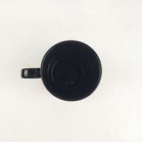 Mug en céramique noir brillant personnalisable, tasse minimaliste pour café, thé, boissons, logo personnalisé pour café, hôtel, bureau