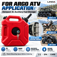 Bidon à carburant portable 3L en PEHD avec bec verseur, kit de fixation renforcé en plaque métallique pour VTT, UTV, moto, 4x4 – En stock CE EPA CARB