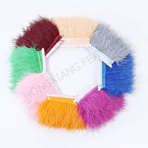 18 couleurs disponibles, <span class=keywords><strong>plumes</strong></span> d'autruche blanches pour mariage, 8-10 cm, garniture et franges, ruban de <span class=keywords><strong>plumes</strong></span> d'autruche long pour robe - Product Image 2