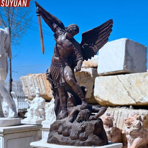 Statua in bronzo di alta qualità, a grandezza naturale, per esterni, commemorativa, religiosa, di San Michele Arcangelo e del Diavolo - Product Image 5
