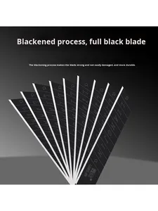 Pisau Utilitas Liangjin Berbahan Baja Paduan SK4, Bilah Persegi Panjang Hitam Tebal dengan Tepi Rata, Gagang Aluminium untuk Industri dan DIY, 18mm - Product Image 5