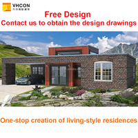 Villa en acier léger avec unité d'habitation autonome pour jardin, salle de bain privée, espace de vie ouvert, entrée sans obstacle pour familles multi-générations
