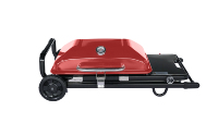 Barbecue de camping extérieur en acier inoxydable et fonte, pour 5 personnes, facile à nettoyer, réglable, avec chariot et bouton de commande, finition thermolaquée