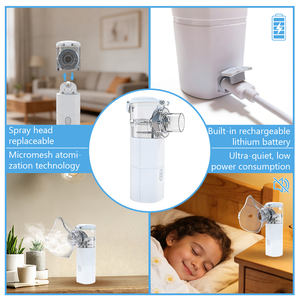 Mesin <span class=keywords><strong>Nebulizer</strong></span> Jaring Genggam Portabel Rumah Sakit Medis Nebulizador Jaring Inhaler Batuk Asma Rumah Tangga dengan Masker Corong Mulut - Product Image 3