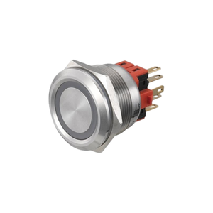 25MM Stainless Steel Button Flat Head 1NO Ring Illuminated IP65 3A 220V Home Appliance Use with Light - Product Image 1
