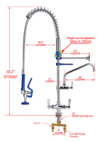 Robinet de cuisine professionnel réglable à double douchette, en acier inoxydable 304, chromé, à montage sur plan, haute pression