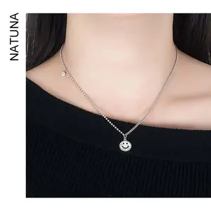 Natuna New Hot Sale 925 Sterling Silver Fine Jewelry Pendants Sterling Silver Necklace Smiley Face Pendant For Travel
