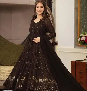 Fabuleux Festival Porter Nouvelle Arrivée Anarkali Farine Longueur Longue Robe Avec Dupatta Georgette Tissu Bollywood Robe À La Vente En Gros