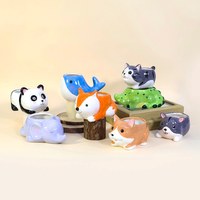 Cadeau de déménagement personnalisé, mini pots de fleurs en céramique mignons en forme d'animaux pour plantes, fleurs, succulentes, cactus