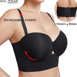 Reggiseno a T <span class=keywords><strong>senza</strong></span> <span class=keywords><strong>spalline</strong></span> con ferretto e chiusura a sette ganci Waistdear all'ingrosso, traspirante, confortevole, con forte supporto per l'uso quotidiano - Product Image 1