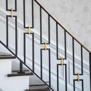 Barandilla <span class=keywords><strong>de</strong></span> Escalera <span class=keywords><strong>de</strong></span> Hierro Forjado Rústica <span class=keywords><strong>de</strong></span> Diseño Minimalista con Pasamanos Dorado, Barandillas <span class=keywords><strong>de</strong></span> Escalera Interiores Fáciles <span class=keywords><strong>de</strong></span> Instalar para Casas - Product Image 4