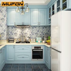 乡村风格蓝色实木橱柜定制家具套装橱柜销售橱柜组织者和储物设计 - Product Image 3