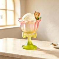 Vente en gros de coupes à glace en verre en forme de nœud papillon de 100 ml avec boîte cadeau