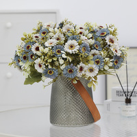 Bouquet de fleurs artificielles en soie de haute qualité, petites marguerites et camomilles, couleur automne, décoration pour la maison, mariage, table à manger, extérieur