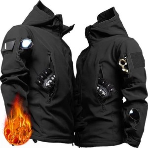 <span class=keywords><strong>Veste</strong></span> <span class=keywords><strong>à</strong></span> <span class=keywords><strong>capuche</strong></span> pour <span class=keywords><strong>homme</strong></span> en polyester imperméable, doublée de <span class=keywords><strong>polaire</strong></span>, <span class=keywords><strong>à</strong></span> motif uni, idéale pour la pêche, la randonnée, le camping, l'escalade, le ski, sport d'hiver - Product Image 3