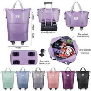 Travel Portable Large Capacity Detachable Universal <b>Wheel</b> Storage <b>Bag</b> Check-In <b>Bag</b> <b>with</b> <b>Wheel</b> Double Layer Carry-On <b>Bag</b> - Product Image 2