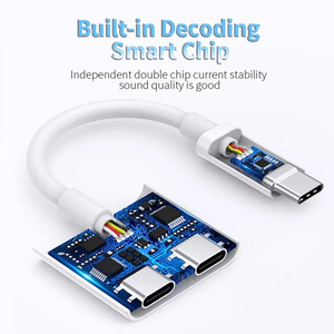 2 in 1 çift USB Splitter DAC hızlı şarj tip-c adaptörü ve tip C kulaklık Jack OTG adaptörü iPhone 15 için HUAWEI - Product Image 3