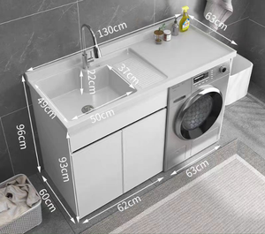Gabinete de lavandería de <span class=keywords><strong>aluminio</strong></span> personalizado, gabinete de fregadero de lavandería, gabinete de balcón para <span class=keywords><strong>lavadora</strong></span> integrada - Product Image 6