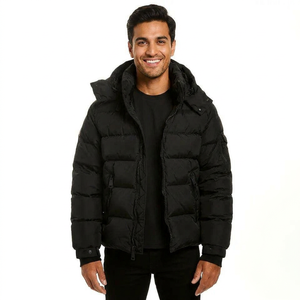 Men's <b>Winter</b> <b>Thick</b> Windproof Puffer Jacket Bomber Lightweight Polyester Oversized Stand Collar Streetwear Warm <b>Coats</b> - Product Image 1