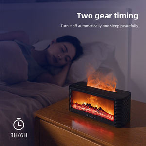 Moderner LED-Licht Negativ-Ionen Ultraschall-Aromatherapie Kamin-Luftbefeuchter Schwarzer Kunststoffkörper USB-Stromversorgung für Auto und Haushalt - Product Image 5