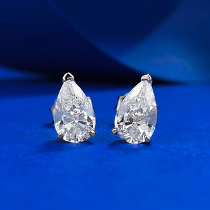 Boucles d'oreilles <span class=keywords><strong>en</strong></span> argent sterling 925 avec zircon <span class=keywords><strong>en</strong></span> forme de poire de 5*8 mm pour femmes - Product Image 2