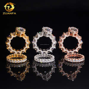 Pass Diamond Tester 925 Plata sólida Anillo de novia de lujo Joyería VVS1 6Ct Pera Tamaño grande Moissanite Eternity Anillo de banda de compromiso - Product Image 4