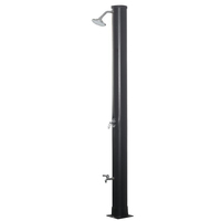 Colonne de douche extérieure autoportante de qualité avec pommeau de douche à effet pluie et à main pour jardin/piscine/cour de plage