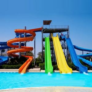 Parcs aquatiques en fibre de verre de qualité commerciale avec dimensions personnalisables, adaptés aux adultes et aux enfants, dotés de toboggans aquatiques - Product Image 2