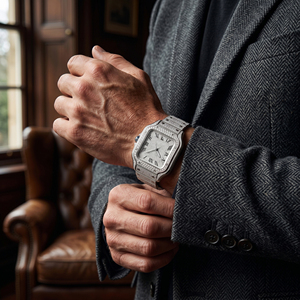 Nuovo <span class=keywords><strong>Elegante</strong></span> Orologio da <span class=keywords><strong>Uomo</strong></span> in Acciaio Inossidabile con Diamanti Moissanite D VVS, Lussuoso e Impermeabile, Accessorio da Polso - Product Image 5