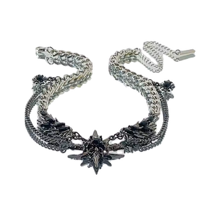 قلادة هيسيرا بانك هيب هوب من السبائك، تصميم فريد وشخصي، سلسلة على شكل جناح لهودي، قلادة عظم الترقوة للنساء - Product Image 1