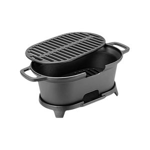 Pre-seasoned <strong>Mini</strong> <strong>Charcoal</strong> <strong>Grill</strong> Outdoor Portable Small <strong>Charcoal</strong> <strong>Grill</strong> and Tabletop Cast Iron Skillet - Product Image 2