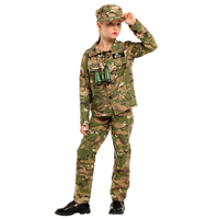 Haolloween Carnaval Enfants Militaire Uniforme Cosplay Costumes Filles Fête Utiliser Soldats Camouflage Costumes DX-G005002