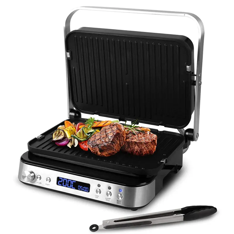 Large electric BBQ grill pan Tabletop Grill contact press Teppanyaki Table Grill induction griddle BBQ Hot Plate Barbecu