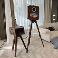 Prix d'usine, miroir photo miniature en bois de 13,3 pouces, mini PC à l'intérieur, trépied, miroir photo intelligent, valise de transport pour les événements de mariage