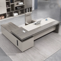 Nouvelle combinaison de table et de chaise de bureau en bois moderne, durable et réglable, bureau de direction haut de gamme avec tiroir de rangement pour dossiers