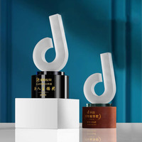 Crystal Matting Tik Tok Music Note Awards Crystal Glass Awards Trophy MH-J562