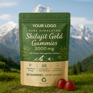 Supplément de bonbons en or Shilajit naturel certifié GMP 3000 mg Prend en charge l'immunité et l'endurance Logo personnalisé d'usine OEM - Product Image 1