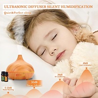 500ml ultrasonik soğuk Mist hava nemlendirici masa uçucu yağ Aroma YAYICI 7 renkli LED ışıklar pil işletilen İngilizce
