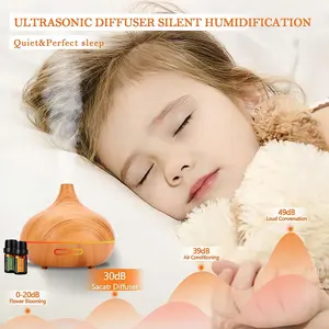 अल्ट्रासोनिक हवा Humidifier 500ml शांत धुंध Humidifier के विसारक आवश्यक तेल खुशबू विसारक