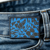 Étiquettes personnalisées rectangulaires en cuir PU, écologiques, sérigraphiées pour jeans et vêtements, accessoires de couture à coudre, vente en gros