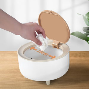 Sáng Tạo Dễ Thương Mini Nhỏ Bàn Cà Phê Countertop Phòng Ngủ Với Nắp Gỗ Hạt Giấy Giỏ Máy Tính Để Bàn Thùng Rác - Product Image 4