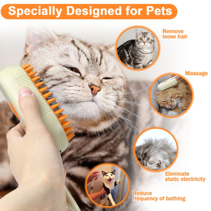 Peigne électrique anti-mouches à un bouton, nouvelle brosse de bain en plastique écologique apaisante <span class=keywords><strong>pour</strong></span> chats, chiens et autres animaux de compagnie - Product Image 2